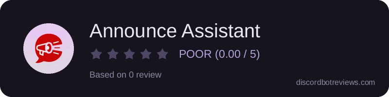 Rating widget preview for Announce Assistant
