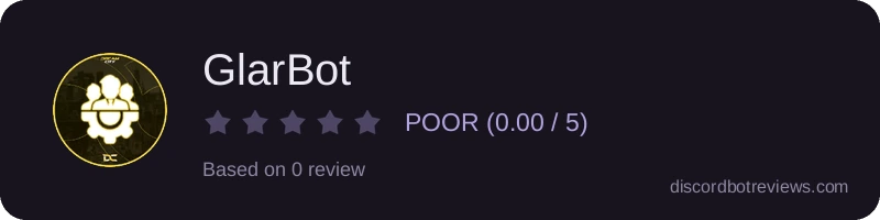 Rating widget preview for GlarBot