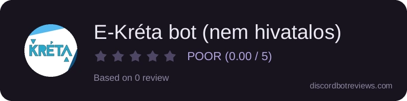 Rating widget preview for E-Kréta bot (nem hivatalos)