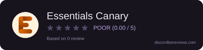 Rating widget preview for Essentials Canary