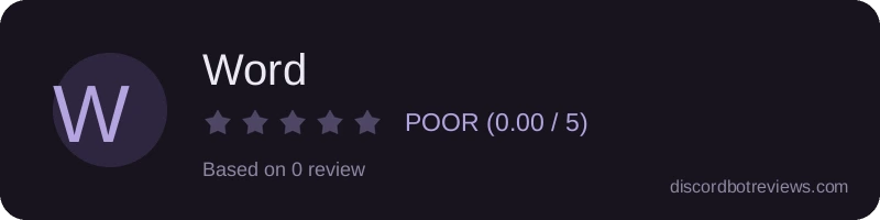 Rating widget preview for Word