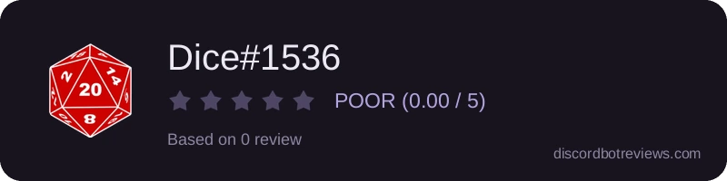 Rating widget preview for Dice#1536