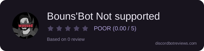 Rating widget preview for Bouns'Bot Not supported
