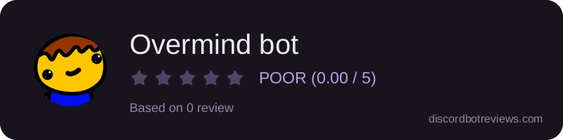 Rating widget preview for Overmind bot