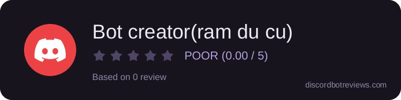 Rating widget preview for Bot creator(ram du cu) 
