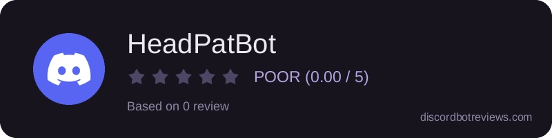 Rating widget preview for HeadPatBot