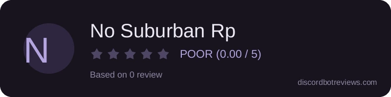 Rating widget preview for No Suburban Rp
