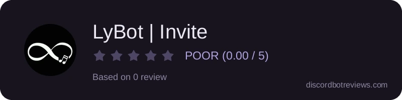 Rating banner for LyBot | Invite