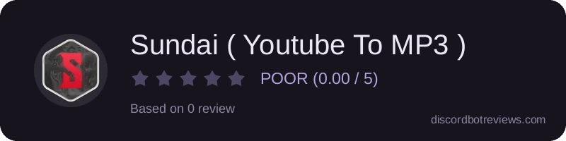 Rating widget preview for Sundai ( Youtube To MP3 )