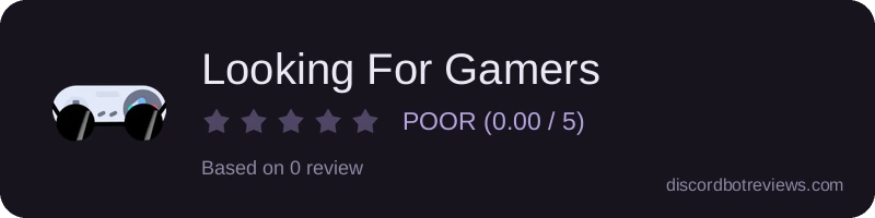 Rating widget preview for Looking For Gamers