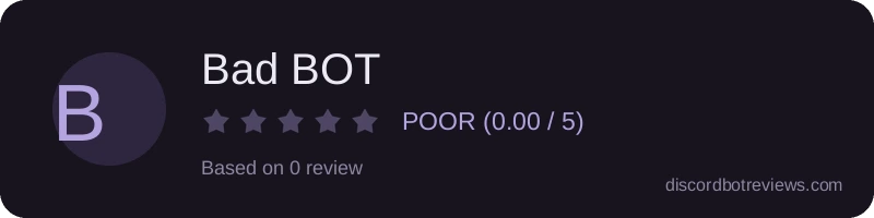 Rating widget preview for Bad BOT