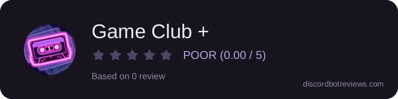 Rating widget preview for Game Club +