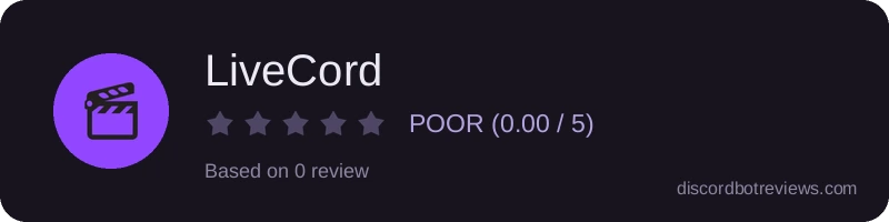 Rating widget preview for LiveCord