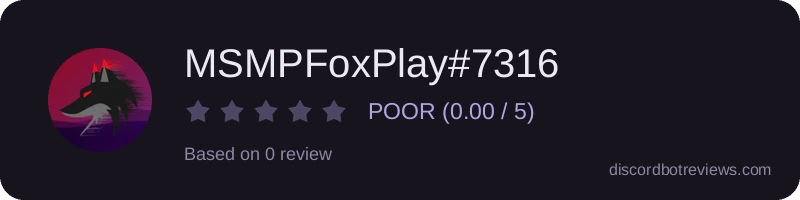 Rating widget preview for MSMPFoxPlay#7316