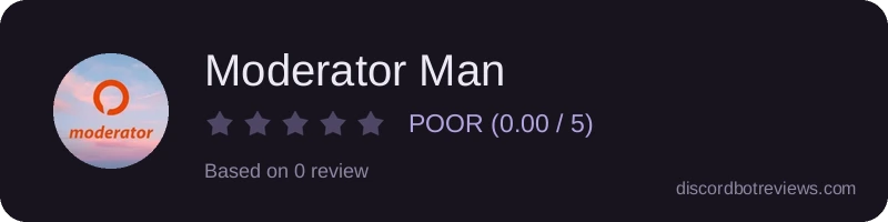 Rating widget preview for Moderator Man