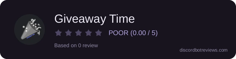 Rating widget preview for Giveaway Time