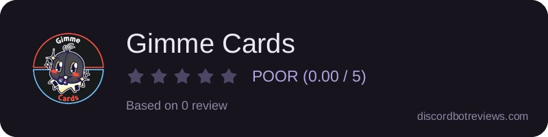 Rating widget preview for Gimme Cards