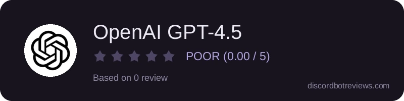 Rating widget preview for OpenAI GPT-4.5