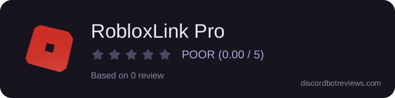 Rating widget preview for RobloxLink Pro
