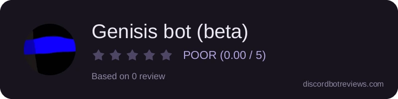 Rating banner for Genisis bot (beta) 