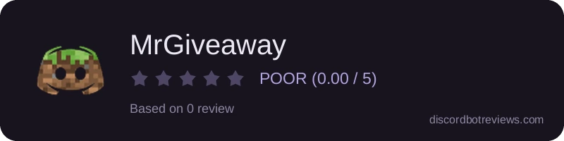 Rating widget preview for MrGiveaway