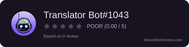 Rating widget preview for Translator Bot#1043
