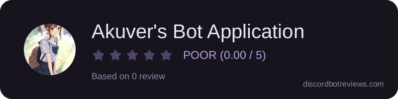 Rating widget preview for Akuver's Bot Application