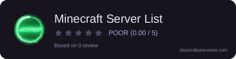 Rating widget preview for Minecraft Server List