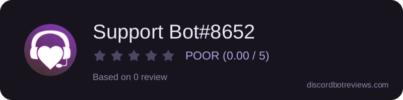 Rating widget preview for Support Bot#8652