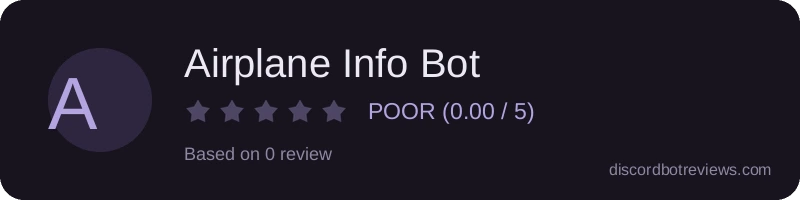 Rating widget preview for Airplane Info Bot