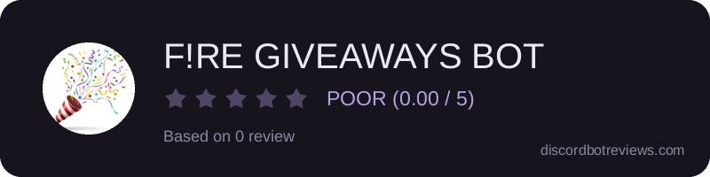 Rating widget preview for F!RE GIVEAWAYS BOT