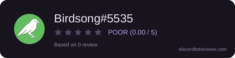 Rating widget preview for Birdsong#5535