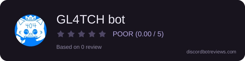 Rating widget preview for GL4TCH bot