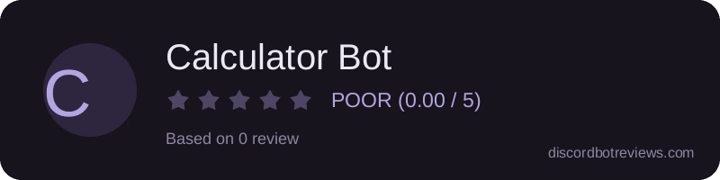 Rating widget preview for Calculator Bot