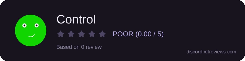 Rating widget preview for Control