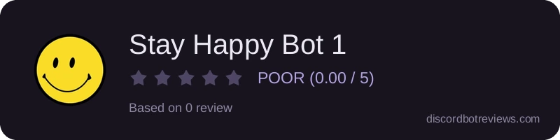 Rating widget preview for Stay Happy Bot 1
