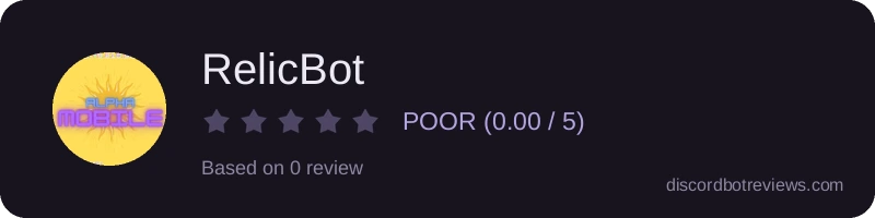 Rating widget preview for RelicBot