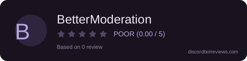 Rating widget preview for BetterModeration