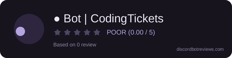 Rating widget preview for ● Bot | CodingTickets