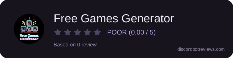 Rating widget preview for Free Games Generator