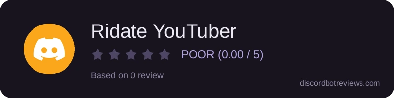 Rating widget preview for Ridate YouTuber