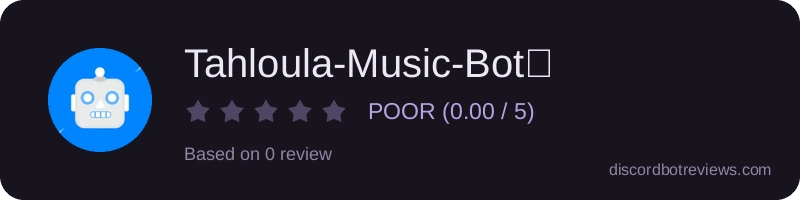 Rating banner for Tahloula-Music-Bot✨