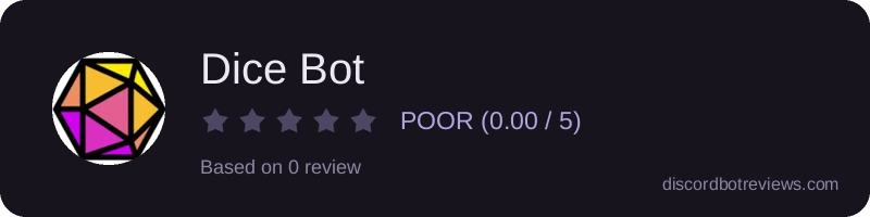 Rating widget preview for Dice Bot