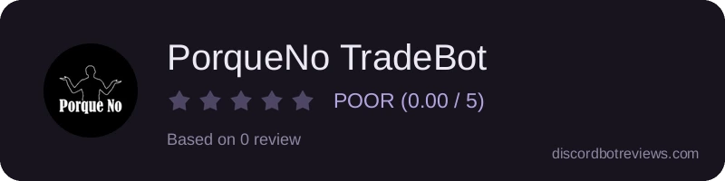 Rating widget preview for PorqueNo TradeBot