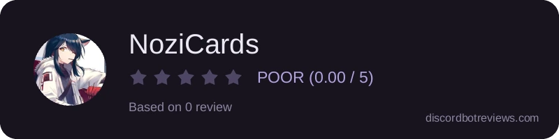 Rating widget preview for NoziCards