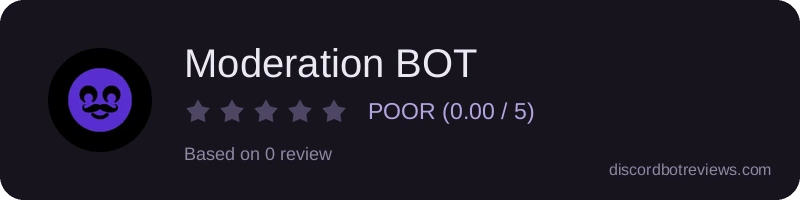 Rating widget preview for Moderation BOT