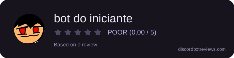 Rating widget preview for bot do iniciante
