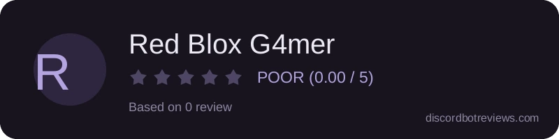 Rating widget preview for Red Blox G4mer