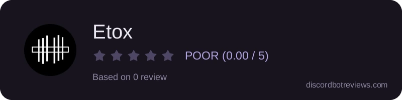 Rating widget preview for Etox