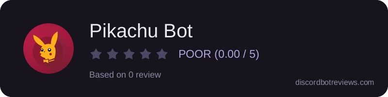 Rating widget preview for Pikachu Bot